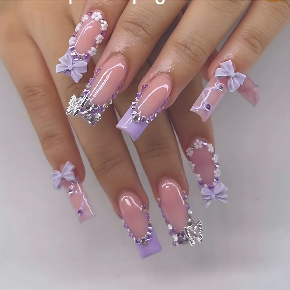 Nail Art Press On - 24 шт. наборы накладных ногтей с